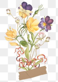 Png flower sticker, watercolor illustration, remixed from vintage public domain images