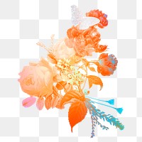 Png flower sticker, aesthetic illustration, remixed from vintage public domain images