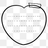 Goodnotes stickers png heart shaped sticky notes element in hand drawn style on paper texture