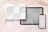 Digital device png screen mockup, blank design space set