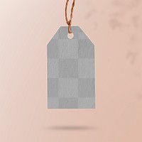 Clothing tag png mockup, blank transparent realistic design