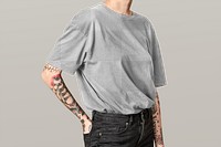 Oversized t-shirt png mockup, transparent realistic design