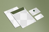 Stationery envelope png mockup, corporate identity set