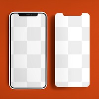 Phone screen png mockup, transparent design space