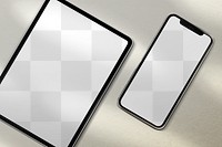 Digital device png screen mockup, blank design space set