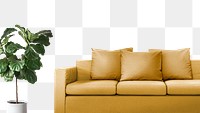 Leather sofa png, living room furniture