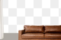 Leather sofa png, living room furniture