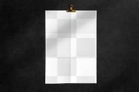 Wall poster png mockup, transparent paper