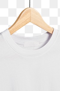 Clothing label png, white t-shirt realistic design