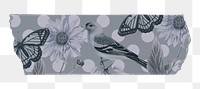 Png collage floral washi tape, DIY decorative scrapbooking