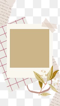 PNG frame sticker, polaroid sticker on transparent background