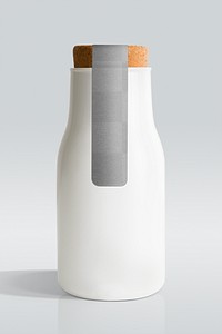 Bottle label mockup png, transparent design