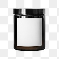Png brown glass jar sticker, spa & beauty product packaging