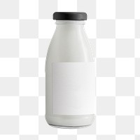 Milk bottle png, isolated object, transparent background