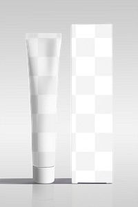 Skincare tube png mockup, beauty product packaging