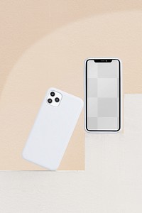 Png mobile phone screen mockup, transparent design 