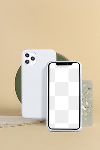 Png mobile phone screen mockup, transparent design 