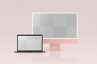 Digital device png mockup, transparent computer screens