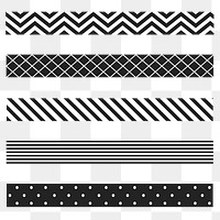 Brush stroke png black pattern set