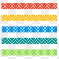 Brush stroke png colorful grid pattern set