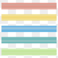 Brush stroke png colorful stripes pattern set