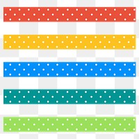 Brush stroke png colorful polka dots pattern set