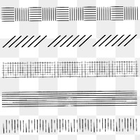 Brush PNG black ink pattern, line brush