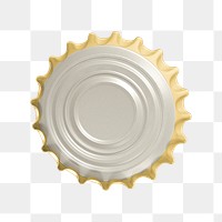 Bottle cap png, back design, isolated object on transparent background