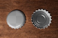 Bottle caps png mockup set, transparent design