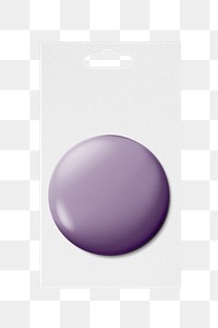 Purple pin png, badge accessory on transparent background