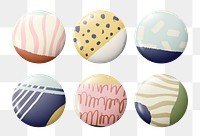 Memphis pattern pins png set