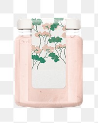 Pink jelly png sticker jar with blank label