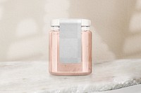 Label png mockup, glass jar with transparent design space 