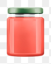 Strawberry jam png jar, transparent background