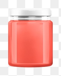 Png strawberry jam jar sticker, transparent background