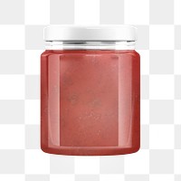 Strawberry jam png jar, transparent background