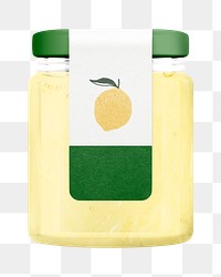 Lemon jelly png jar sticker with blank label