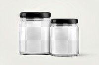 Png glass jars mockup, transparent design