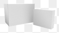 White paper box png packaging on transparent background