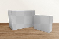 Paper box png mockup, transparent packaging 