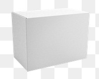 White paper box png packaging on transparent background