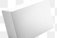 White paper box png packaging on transparent background