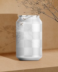 Aesthetic can png mockup transparent design for soda drink