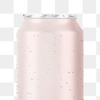 Pink soda can png sticker, cold drink 