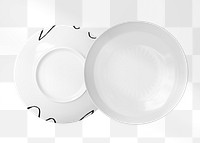 Porcelain plate png, tableware on transparent background