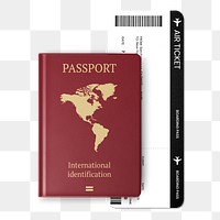 Passport png, international travel, realistic design on transparent background