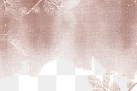 Winter watercolor png border, pink graphic