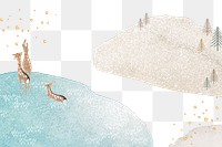 Winter png transparent background, watercolor glitter design