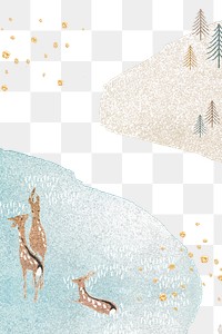 Winter png transparent background, watercolor glitter design