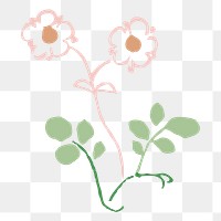 Vintage flower png, cute sticker design